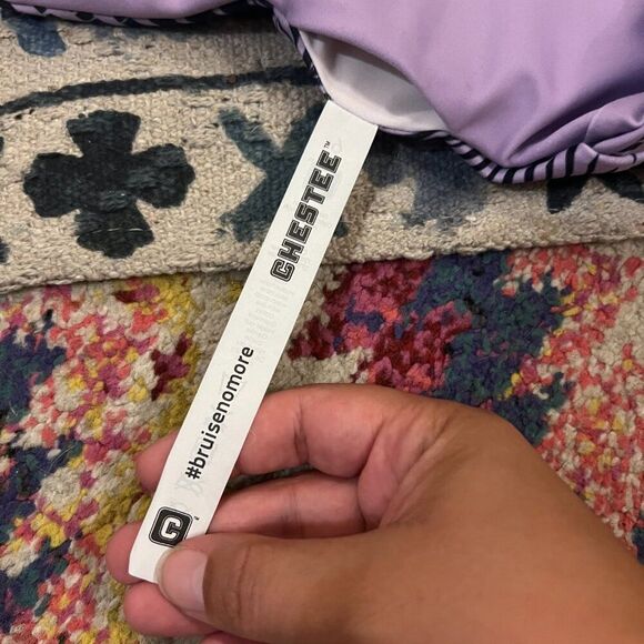 CHESTEE Barbella Ella Lilac Reversible Sports Bra M Chest Pad Removable Cup Pads - Picture 11 of 12